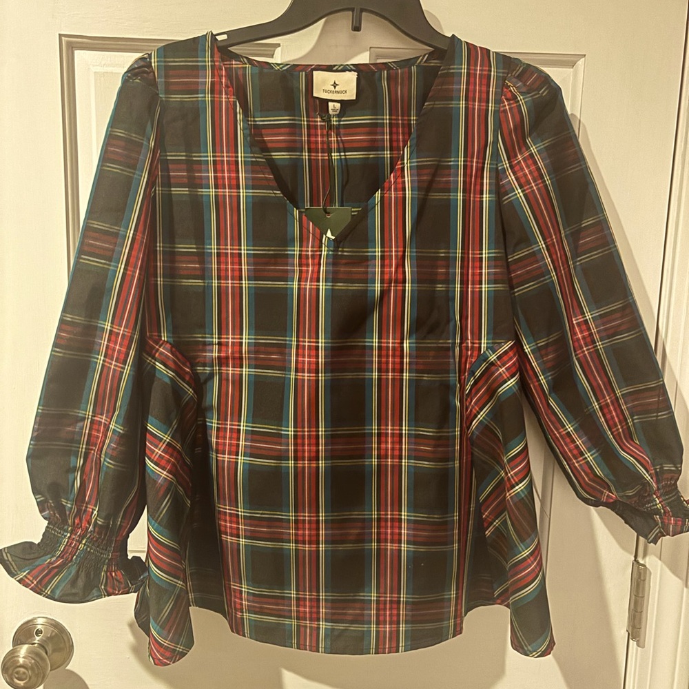 Tuckernuck Highland Plaid Easton Blouse NWT